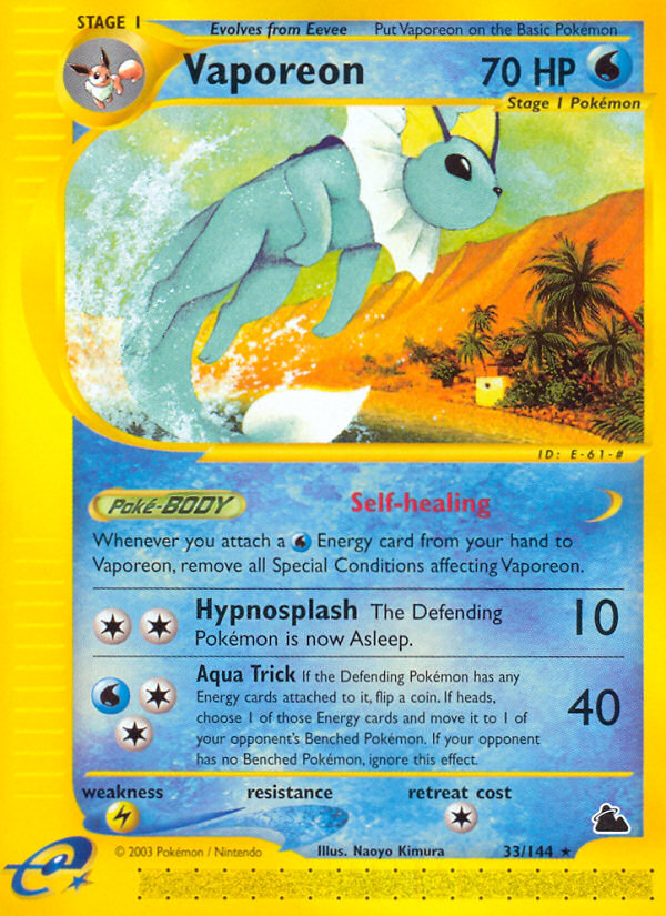 Vaporeon (33/144) [Skyridge] | Dragon's Lair Comics and Fantasy Houston TX