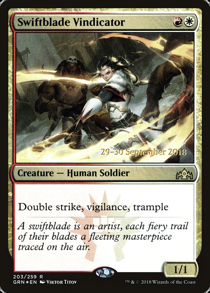 Swiftblade Vindicator [Guilds of Ravnica Prerelease Promos] | Dragon's Lair Comics and Fantasy Houston TX