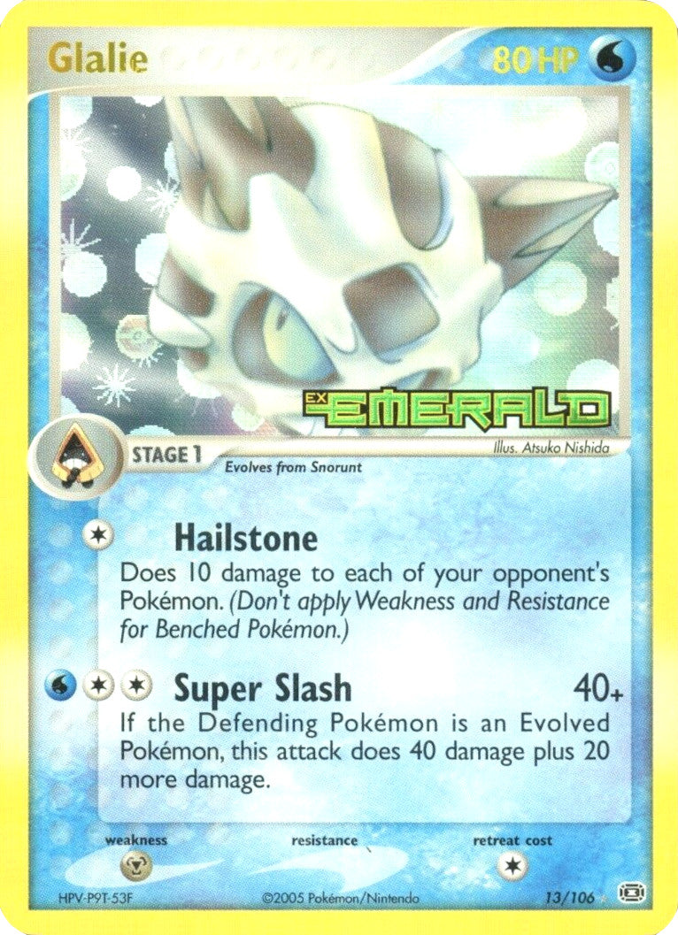 Glalie (13/106) (Stamped) [EX: Emerald] | Dragon's Lair Comics and Fantasy Houston TX