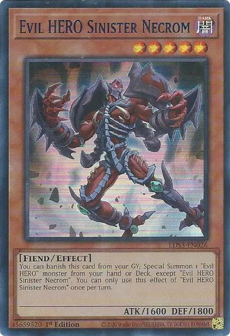 Evil HERO Sinister Necrom (Blue) [LDS3-EN026] Ultra Rare | Dragon's Lair Comics and Fantasy Houston TX