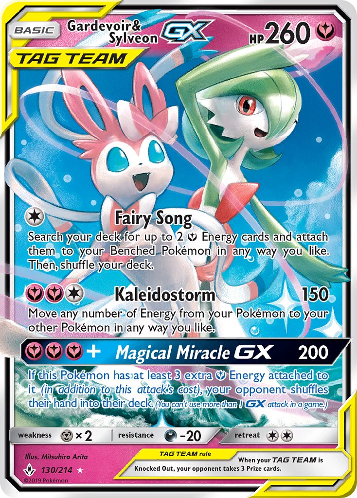 Gardevoir & Sylveon GX (130/214) [Sun & Moon: Unbroken Bonds] | Dragon's Lair Comics and Fantasy Houston TX