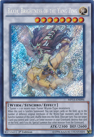 Baxia, Brightness of the Yang Zing [MP15-EN096] Secret Rare | Dragon's Lair Comics and Fantasy Houston TX