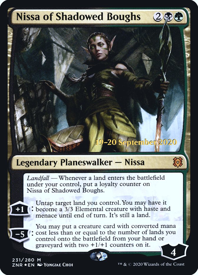 Nissa of Shadowed Boughs [Zendikar Rising Prerelease Promos] | Dragon's Lair Comics and Fantasy Houston TX