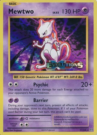 Mewtwo (51/108) (XY Evolutions Prerelease) [XY: Black Star Promos] | Dragon's Lair Comics and Fantasy Houston TX