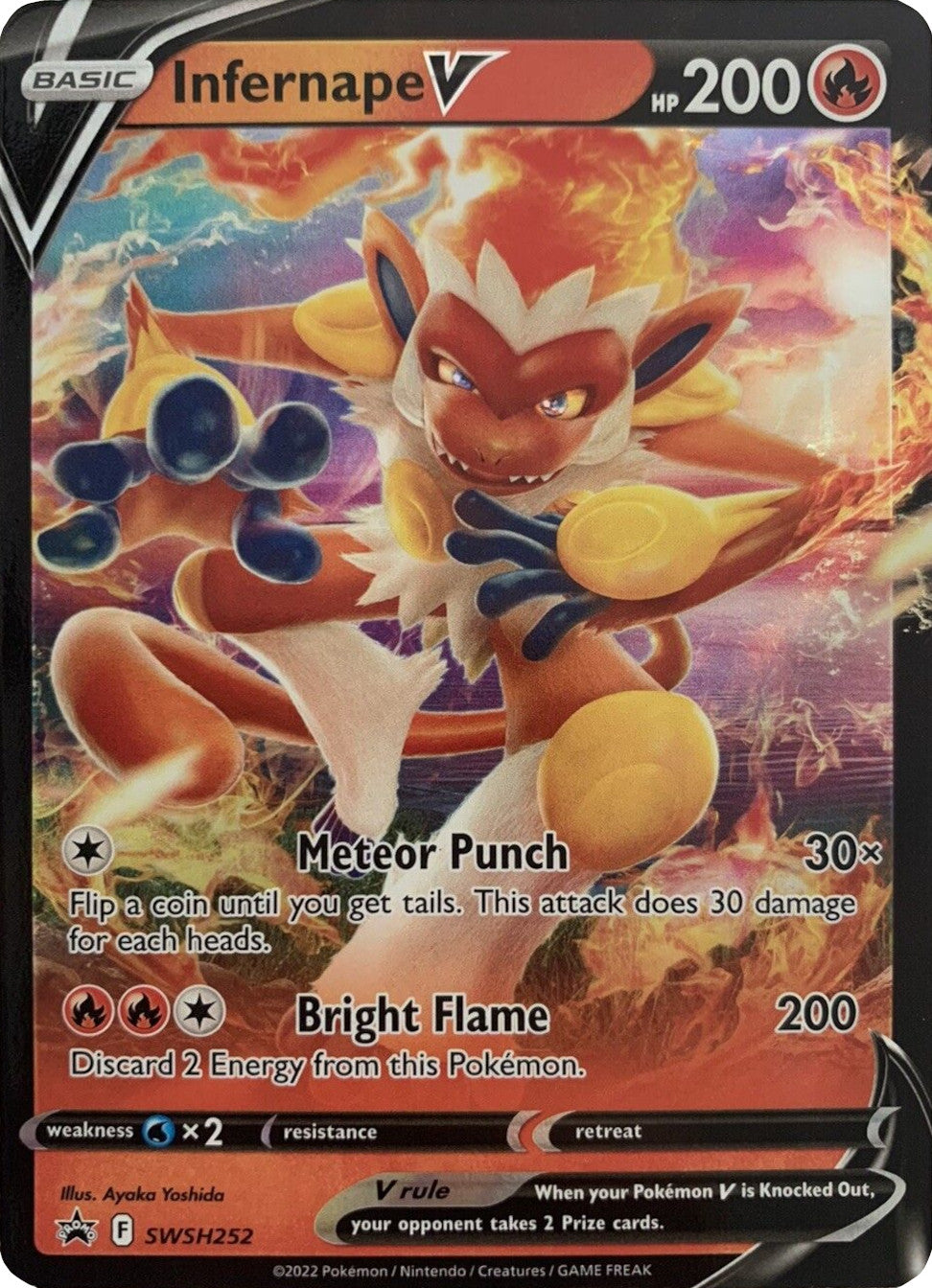 Infernape V (SWSH252) (Jumbo Card) [Sword & Shield: Black Star Promos] | Dragon's Lair Comics and Fantasy Houston TX