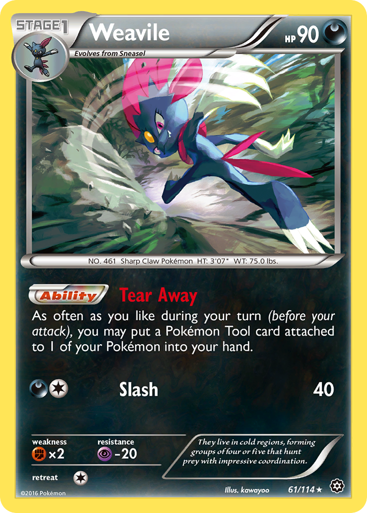 Weavile (61/114) [XY: Steam Siege] | Dragon's Lair Comics and Fantasy Houston TX
