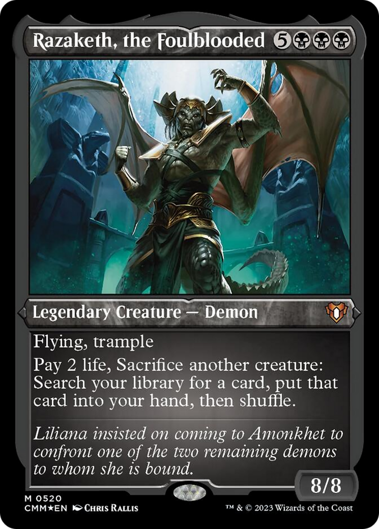 Razaketh, the Foulblooded (Foil Etched) [Commander Masters] | Dragon's Lair Comics and Fantasy Houston TX