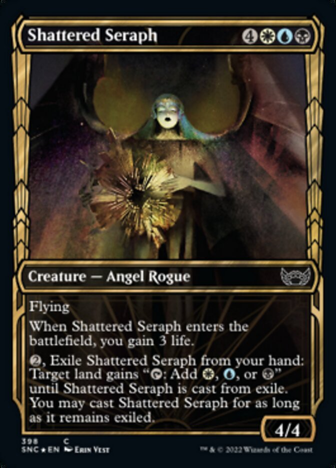 Shattered Seraph (Showcase Golden Age Gilded Foil) [Streets of New Capenna] | Dragon's Lair Comics and Fantasy Houston TX
