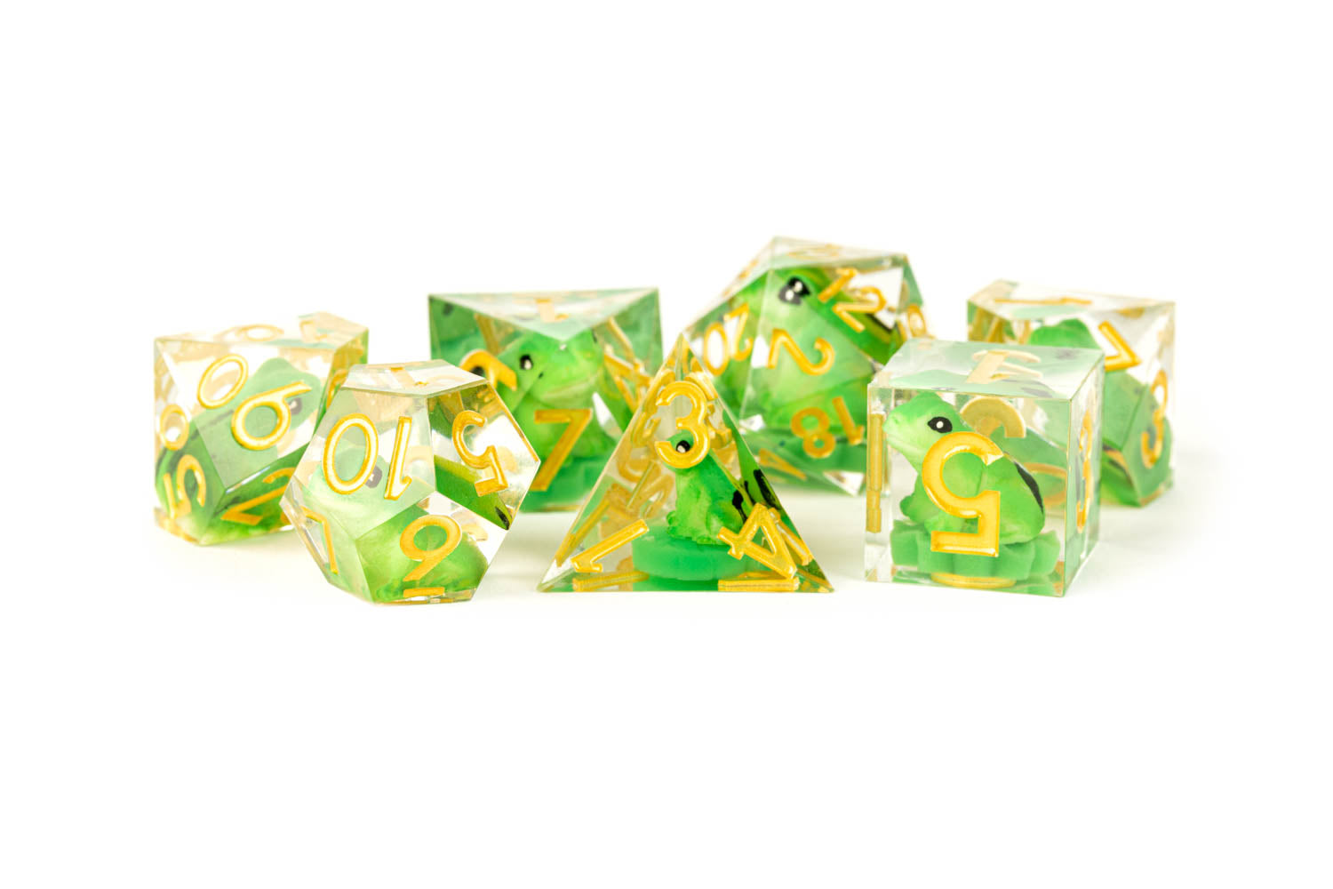 Metallic Dice Games Handmade Sharp Edge Resin Dice: Frog | Dragon's Lair Comics and Fantasy Houston TX