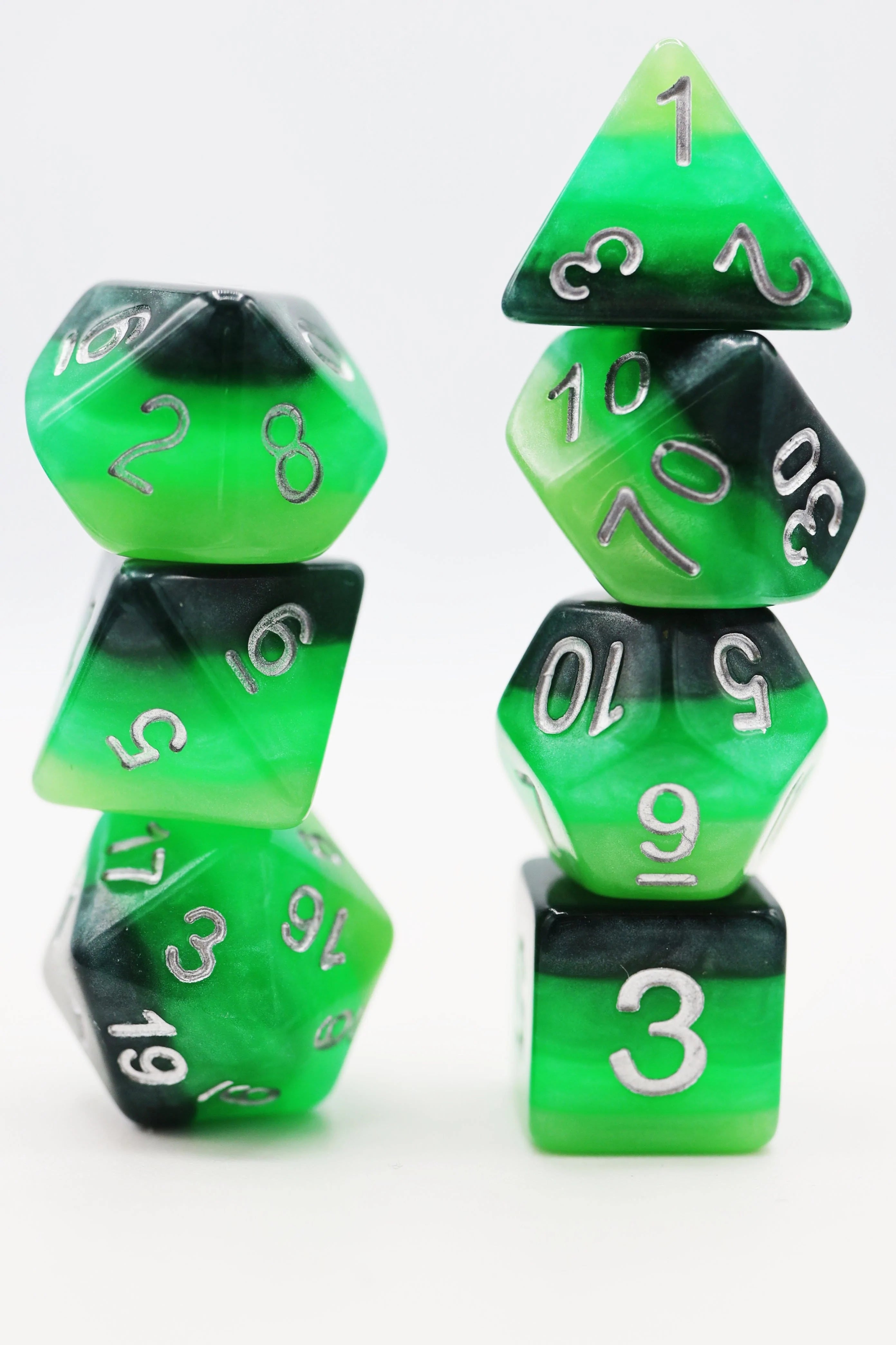 Foam Brain Poly 7 Dice Set: Green Gradient | Dragon's Lair Comics and Fantasy Houston TX