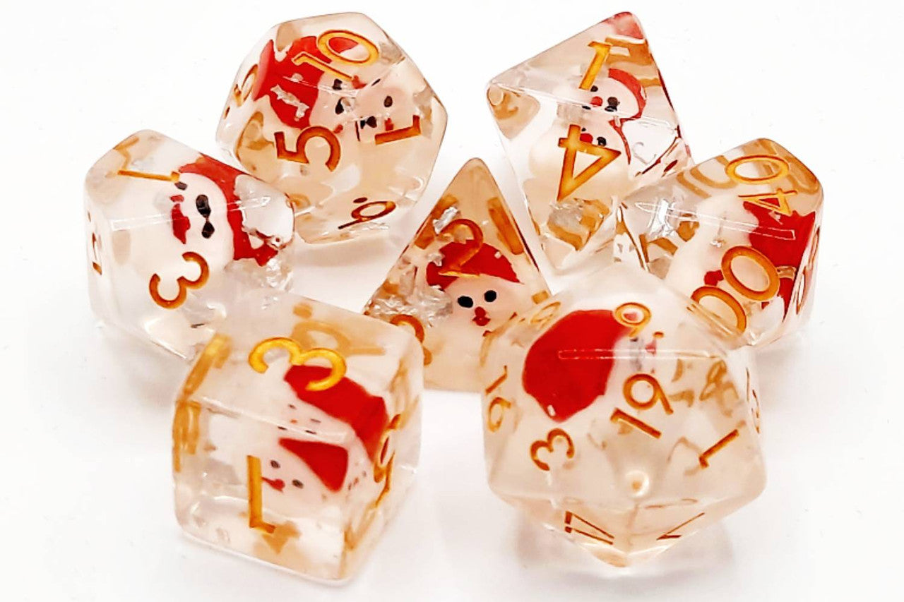 Old School Dice Infused - Santa Claus Poly 7 Set | Dragon's Lair Comics and Fantasy Houston TX