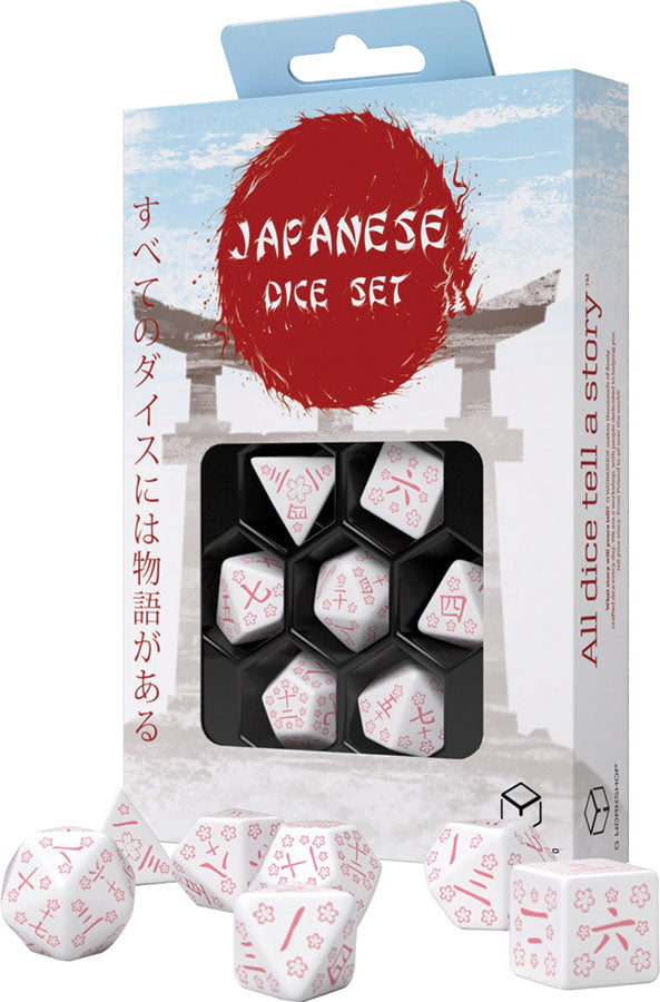 Q Workshop: Japanese Cherry Blossom Petals Poly 7 Dice Set | Dragon's Lair Comics and Fantasy Houston TX