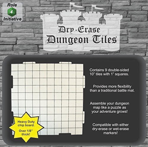 Dry Erase Dungeon Tiles - Pack of Nine 10" Interlocking Tiles | Odin's Place