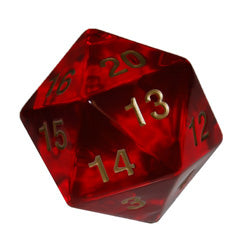Koplow Games D20 55mm - Countdown Dice - Translucent Red/Gold | Dragon's Lair Comics and Fantasy Houston TX