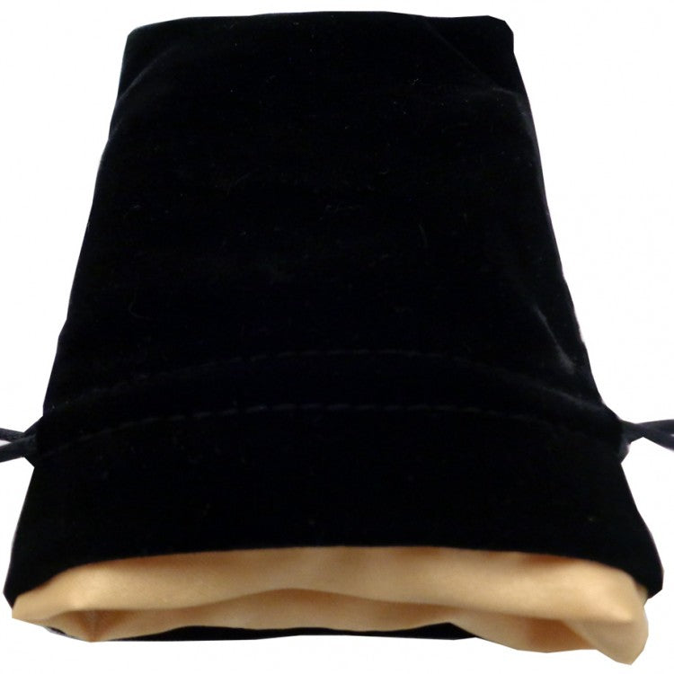 FanRoll Small Dice Bag Black Velvet and Gold Satin | Dragon's Lair Comics and Fantasy Houston TX