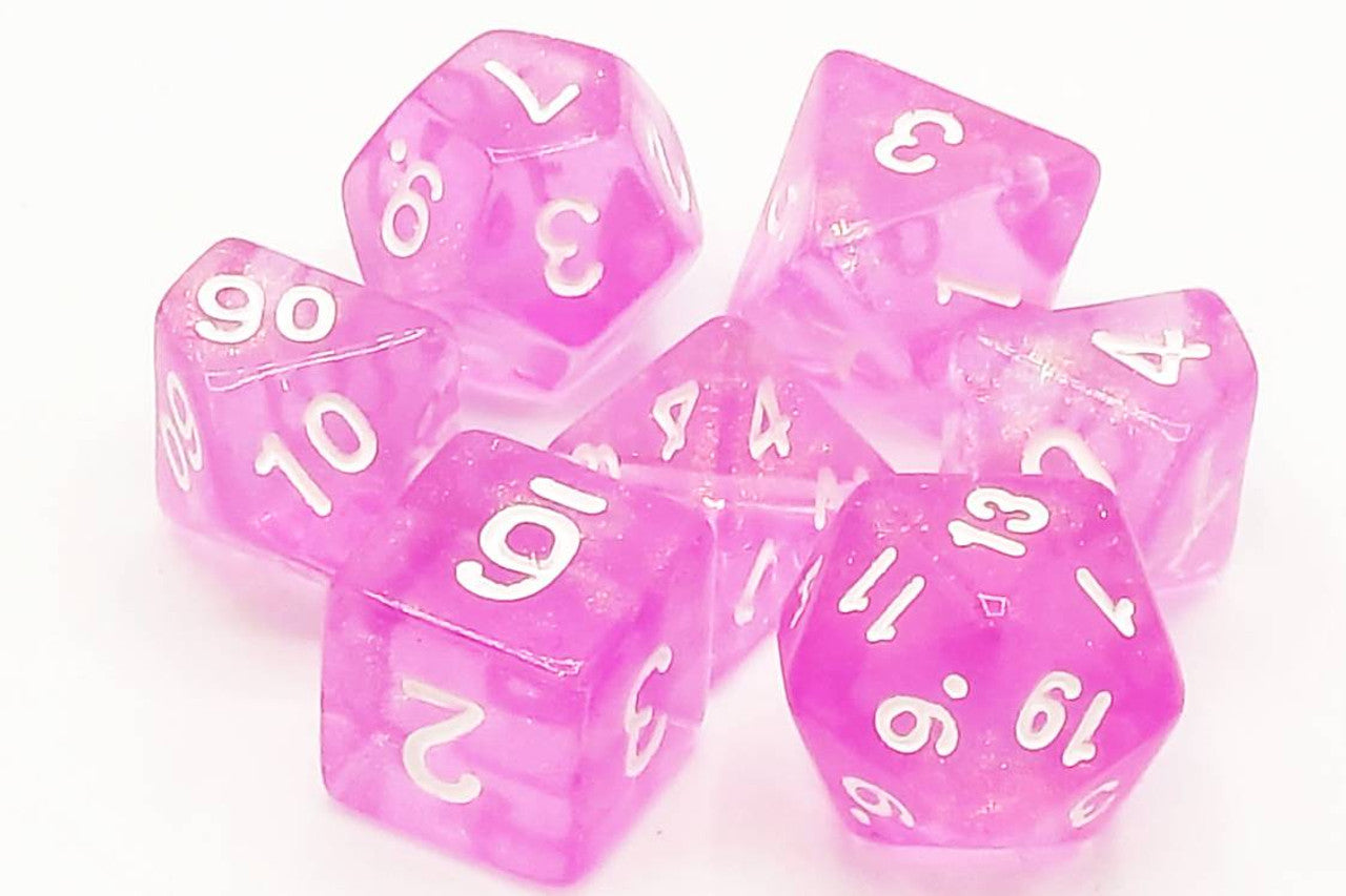 Old School Dice Galaxy - Lilac Shimmer Poly 7 Set | Dragon's Lair Comics and Fantasy Houston TX