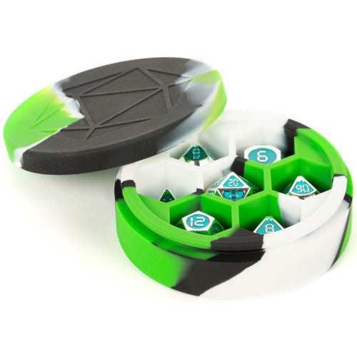 Silicone Dice Case Green Black and White | Dragon's Lair Comics and Fantasy Houston TX