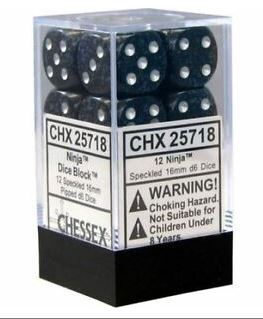 Chessex Speckled: 16mm D6 Ninja (12) | Dragon's Lair Comics and Fantasy Houston TX