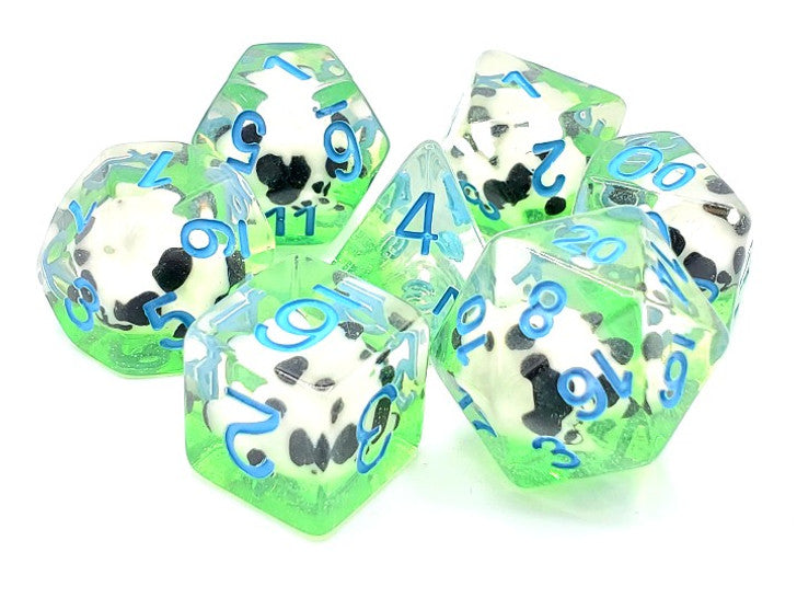 Old School Dice Animal Kingdom - Panda Party Poly 7 Set | Dragon's Lair Comics and Fantasy Houston TX