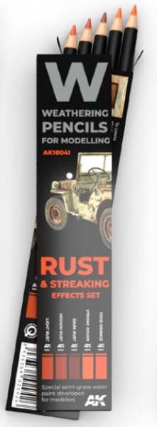 AK Interactive Weathering Pencils for Modelling: Rust & Streaking Effects Set (5) | Dragon's Lair Comics and Fantasy Houston TX