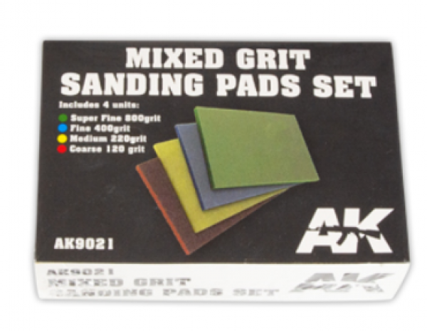 AK-Interactive: Mixed Grit Sanding Pads Set 800 grit (4) | Dragon's Lair Comics and Fantasy Houston TX