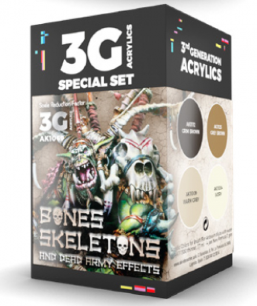 AK-Interactive: 3rd Gen Acrylics - Wargame Colors Bones/Skeletons Set | Dragon's Lair Comics and Fantasy Houston TX