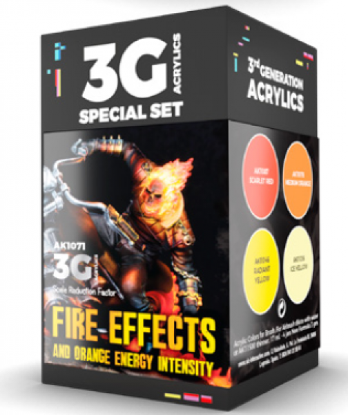 AK-Interactive: 3rd Gen Acrylics - Wargame Colors Fire Effects Set | Dragon's Lair Comics and Fantasy Houston TX