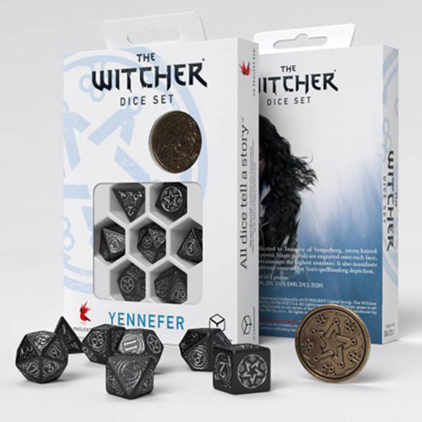 Q Workshop The Witcher: Yennefer the Obsidian Star Poly 8 Dice Set | Dragon's Lair Comics and Fantasy Houston TX