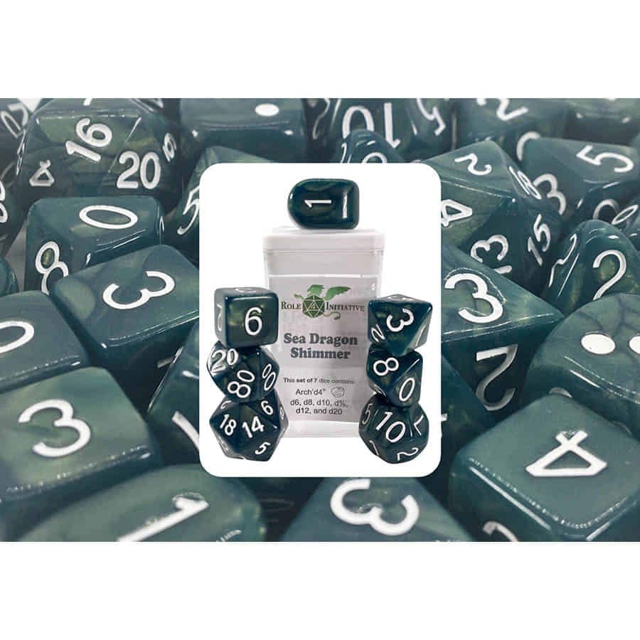 Role 4 Initiative Seadragon Shimmer Poly 7 Dice Set | Dragon's Lair Comics and Fantasy Houston TX