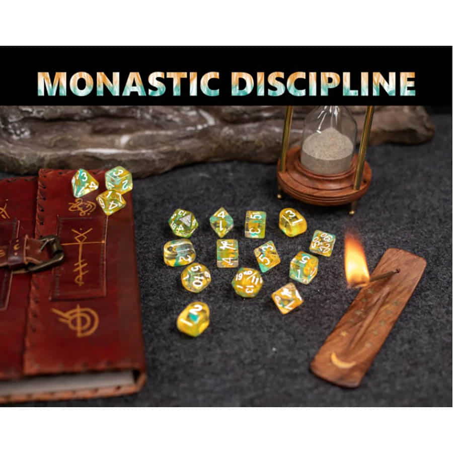 Roll 4 Initiatve Diffusion Monastic Discipline Poly 7 Sice Set | Dragon's Lair Comics and Fantasy Houston TX