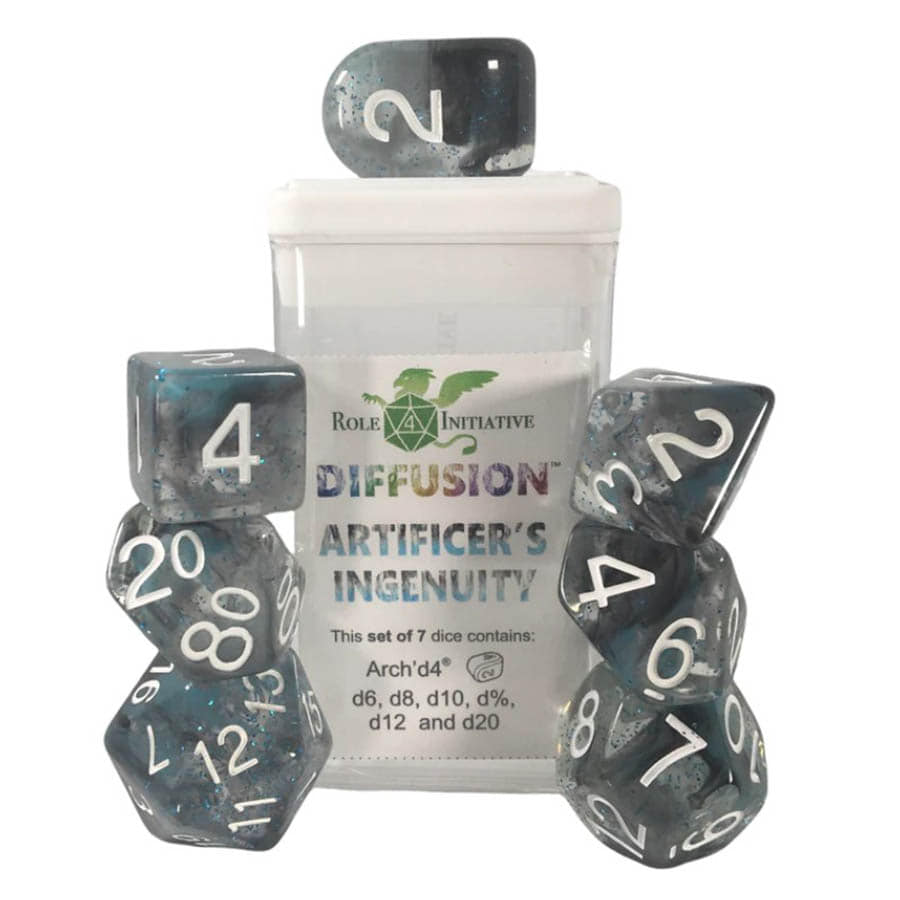 Roll 4 Initiative Diffusion Artificer's Ingenuity Poly 7 Dice Set | Dragon's Lair Comics and Fantasy Houston TX