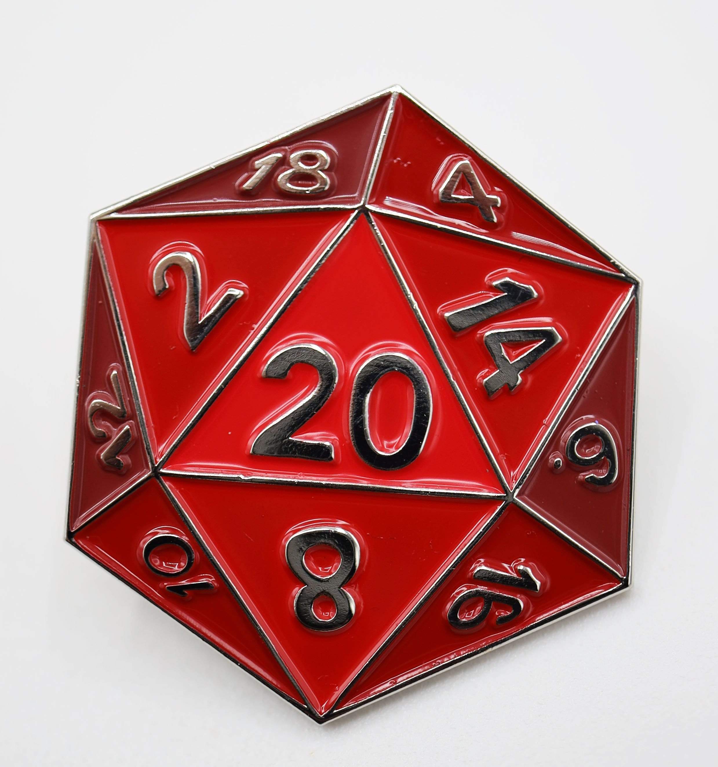 Foam Brain Pin: D20 Red | Dragon's Lair Comics and Fantasy Houston TX