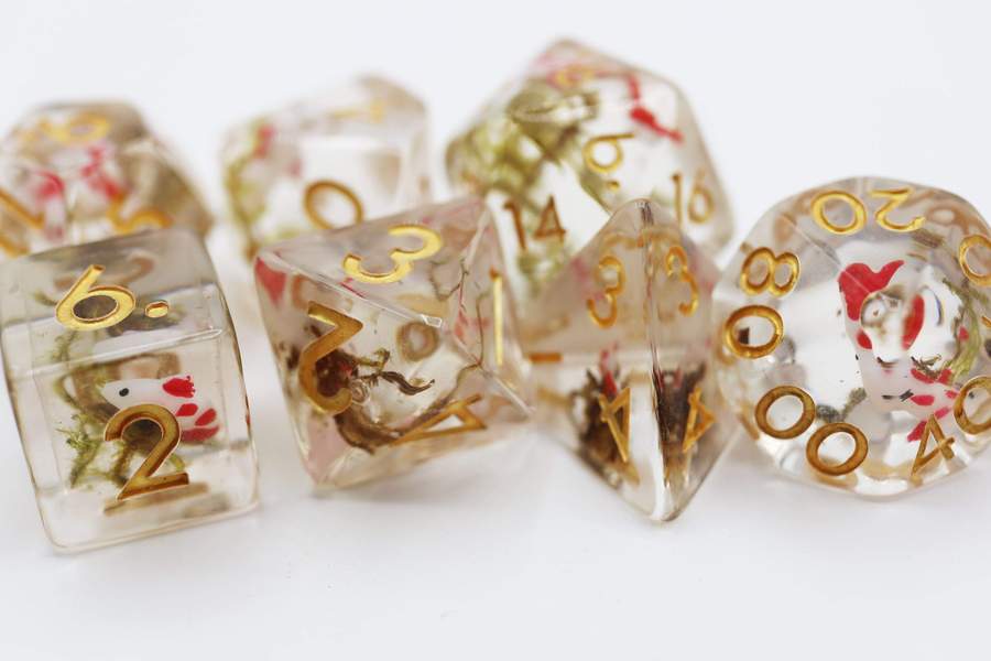 Foam Brain Red Koi Fish Poly 7 Dice Set | Dragon's Lair Comics and Fantasy Houston TX