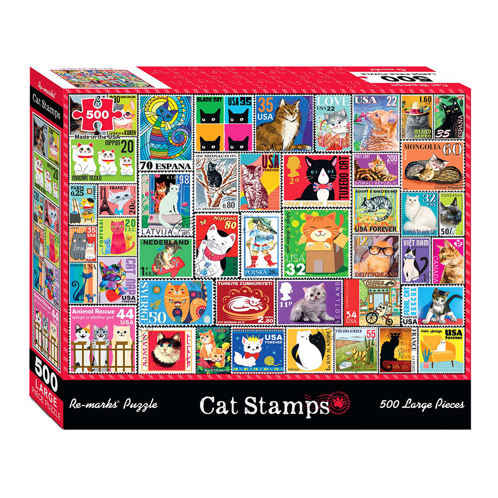 500 Piece Cat Stamps Puzzle | Dragon's Lair Comics and Fantasy Houston TX