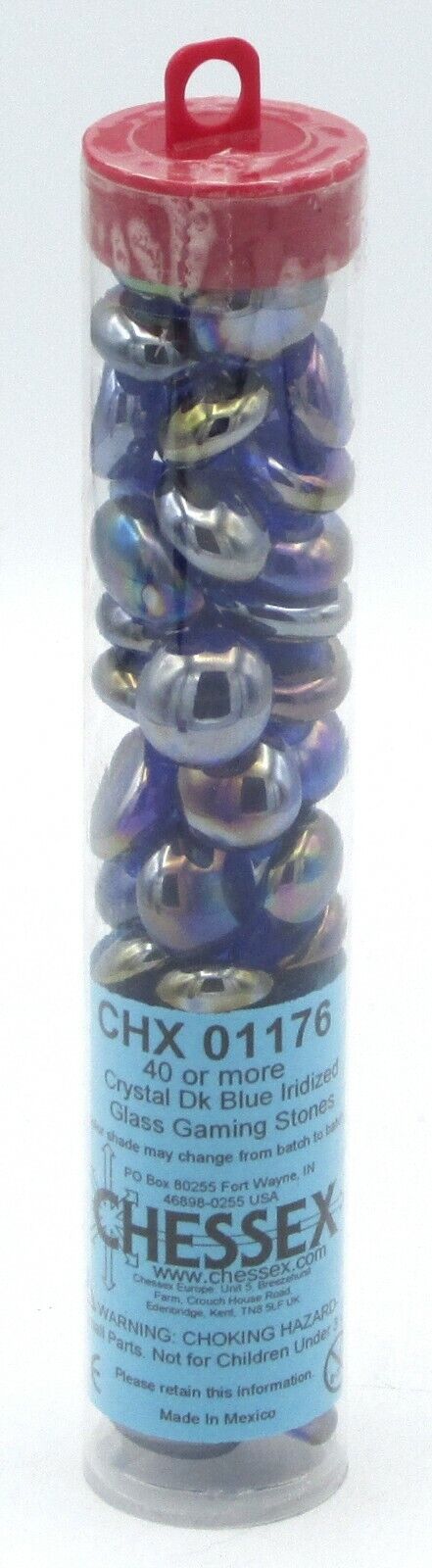 Chessex Dark Blue Irizided Glass Stones in 5.5` Tube | Odin's Lair
