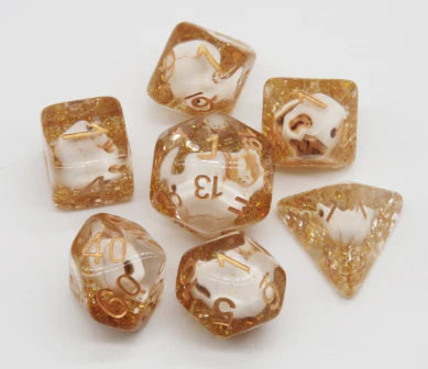 Foam Brain Poly 7 Set: Skull and Gold Glitter | Dragon's Lair Comics and Fantasy Houston TX