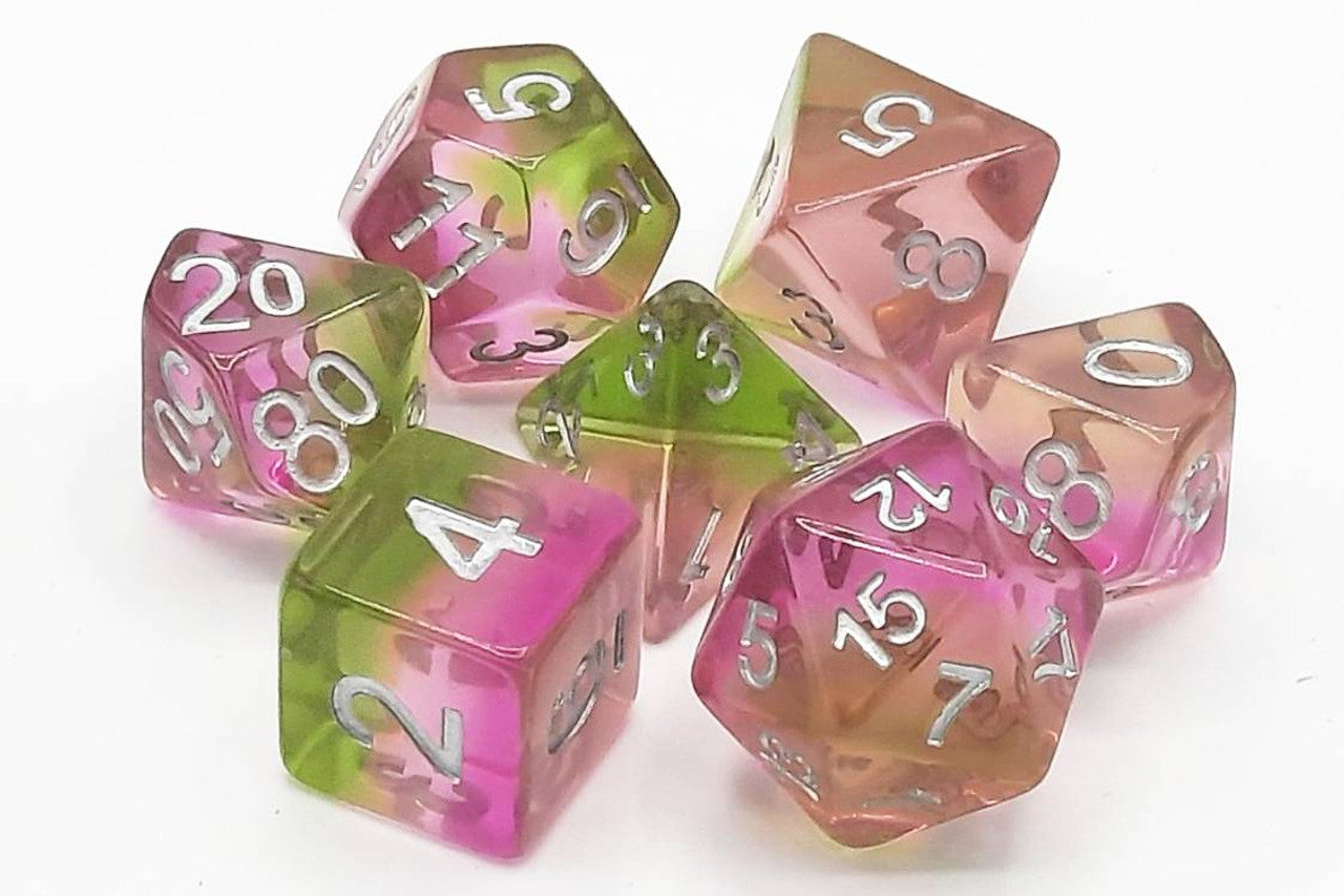 Old School Dice Gradients - Springtime Bloom Poly 7 Set | Dragon's Lair Comics and Fantasy Houston TX