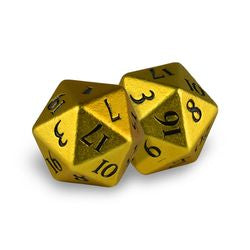 ULTRA PRO: HEAVY METAL DICE - D20 SET OF 2 BUMBLEBEE WITH BLACK NUMBERS | Dragon's Lair Comics and Fantasy Houston TX