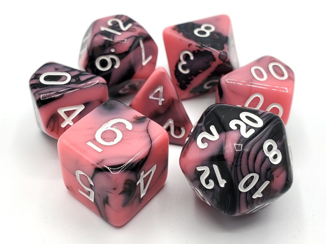 Old School Dice Vorpal - Pink and Black Poly 7 Set | Dragon's Lair Comics and Fantasy Houston TX