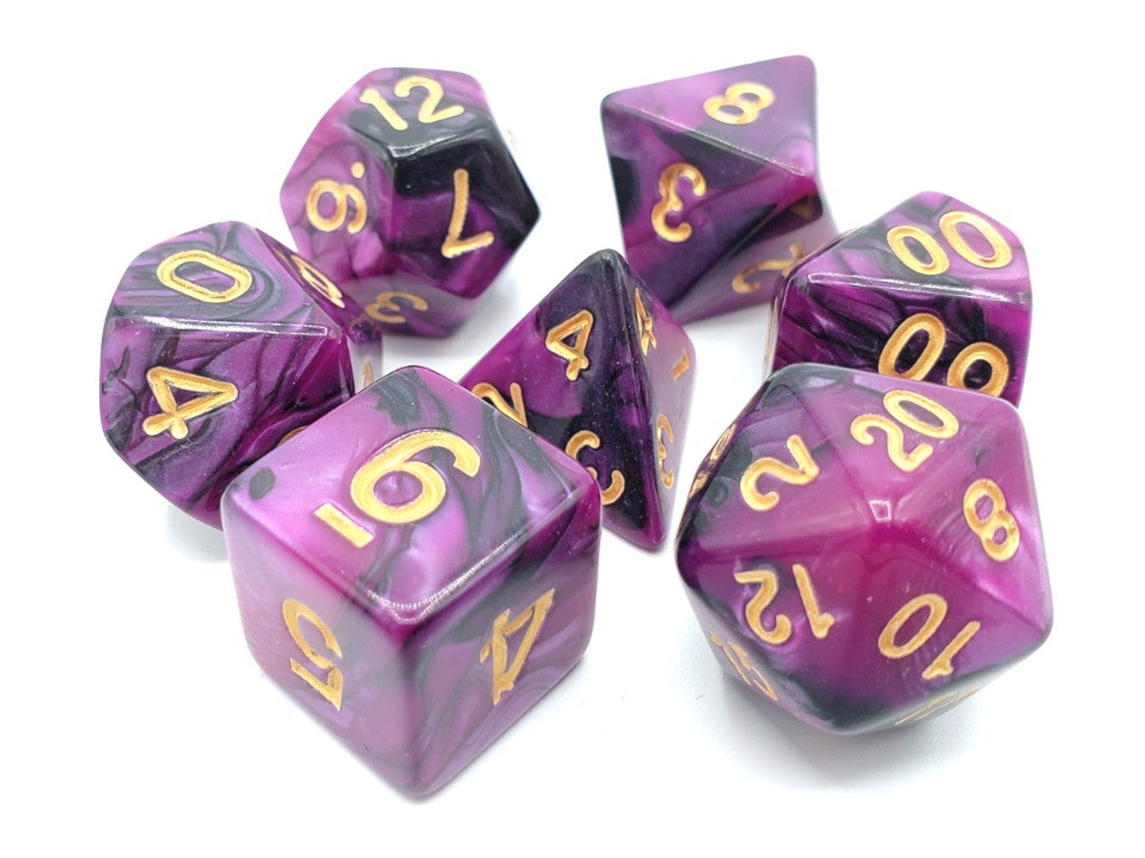 Old School Dice Vorpal Purple and Black Poly 7 Set | Dragon's Lair Comics and Fantasy Houston TX