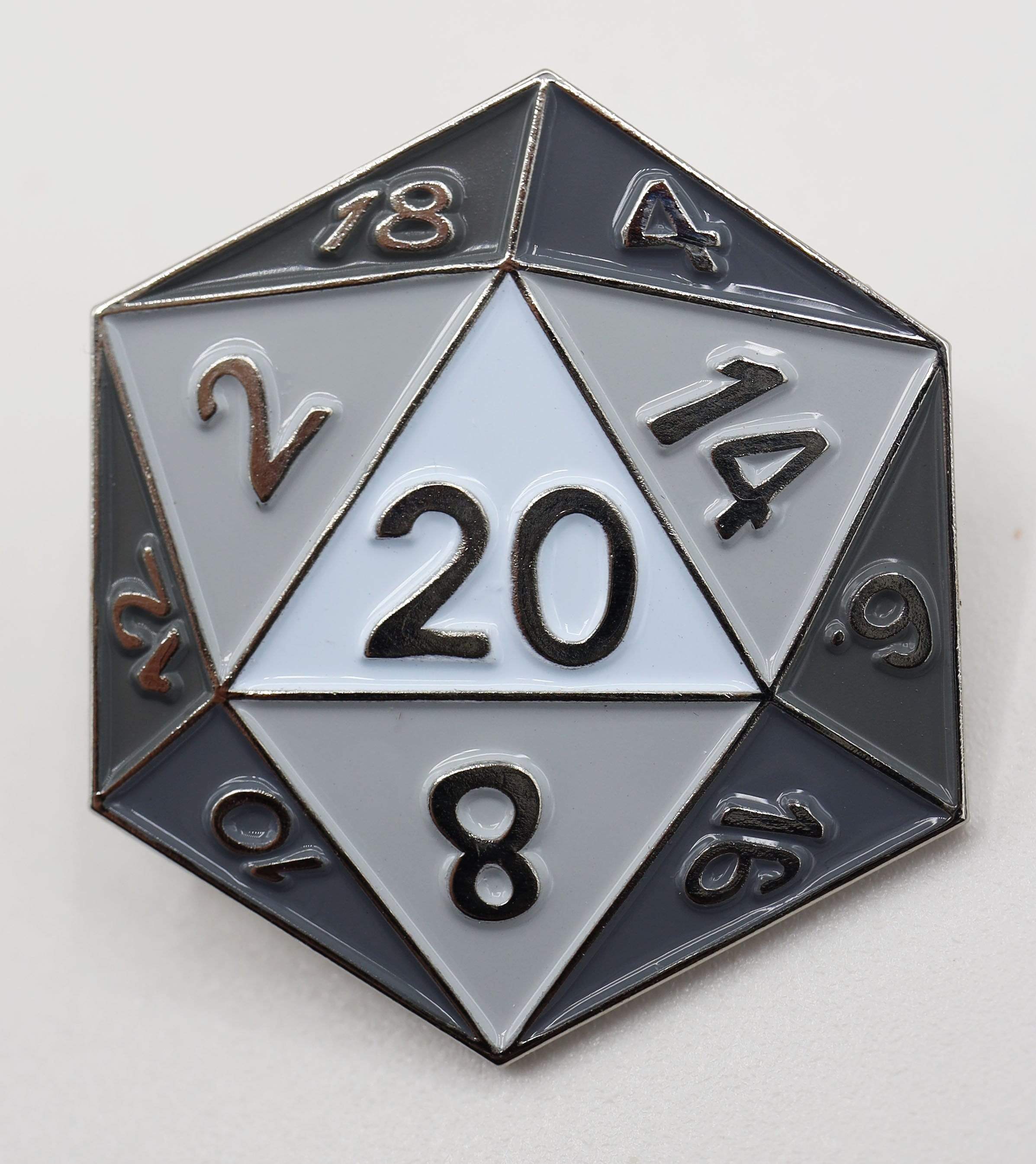 Foam Brain Pin: White D20 | Dragon's Lair Comics and Fantasy Houston TX