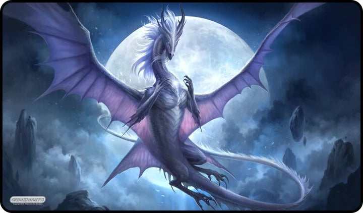 Gamer Mats White Dragon of the Night Playmat - Stitched | Dragon's Lair Comics and Fantasy Houston TX