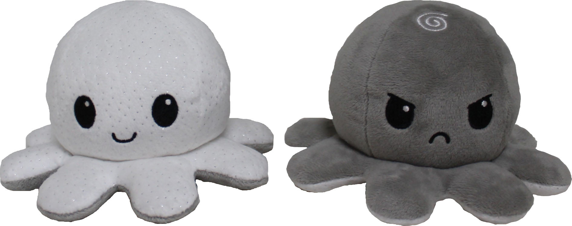 Plush Reversible Octopus: White Sparkle & Gray | Dragon's Lair Comics and Fantasy Houston TX